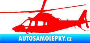 Samolepka Vrtulník 004 levá helikoptéra Fluorescentní červená