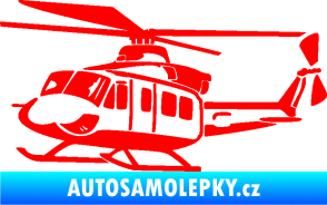 Samolepka Vrtulník 010 levá helikoptéra Fluorescentní červená
