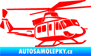 Samolepka Vrtulník 010 pravá helikoptéra Fluorescentní červená