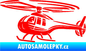 Samolepka Vrtulník 012 levá helikoptéra Fluorescentní červená