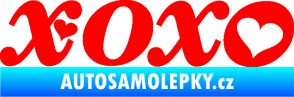 Samolepka XOXO nápis se srdíčkem Fluorescentní červená