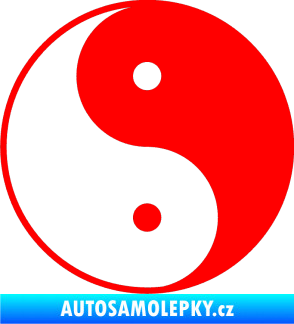 Samolepka Yin yang - logo JIN a JANG Fluorescentní červená