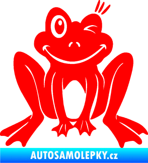 Samolepka Žába 010 pravá mrkající Fluorescentní červená