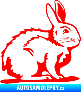 Samolepka Zajíček 001 pravá Fluorescentní červená