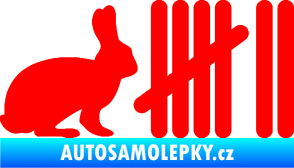 Samolepka Zářezy 003 zajíc Fluorescentní červená