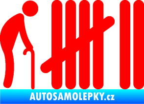 Samolepka Zářezy 005  Fluorescentní červená