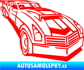 Samolepka Závodní auto 003 pravá Fluorescentní červená