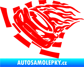 Samolepka Závodní auto 004 levá Fluorescentní červená