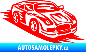 Samolepka Závodní auto 006 pravá Fluorescentní červená