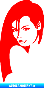 Samolepka Žena tvář 002 levá Fluorescentní červená