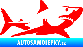 Samolepka Žralok 015 pravá Fluorescentní červená