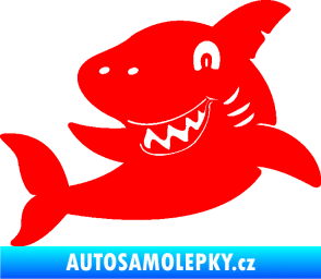 Samolepka Žralok 019 levá Fluorescentní červená