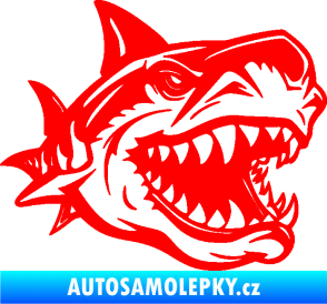 Samolepka Žralok 021 pravá Fluorescentní červená