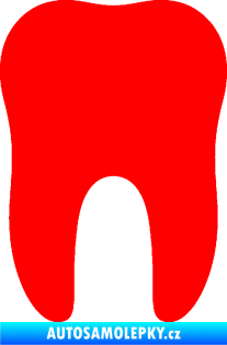 Samolepka Zub 001 stolička Fluorescentní červená