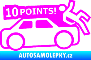 Samolepka 10 points  Fluorescentní růžová