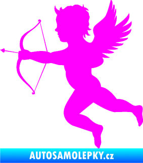 Samolepka Amor 001 levá cupid andílek Fluorescentní růžová