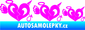 Samolepka Angel devil family 002 rodinka v autě Fluorescentní růžová