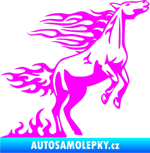 Samolepka Animal flames 001 pravá kůň Fluorescentní růžová