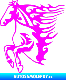 Samolepka Animal flames 005 levá kůň Fluorescentní růžová