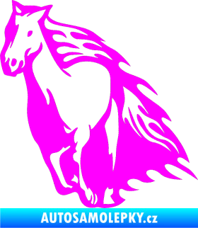 Samolepka Animal flames 006 levá kůň Fluorescentní růžová