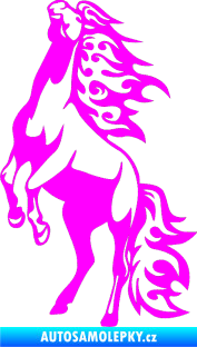 Samolepka Animal flames 013 levá kůň Fluorescentní růžová