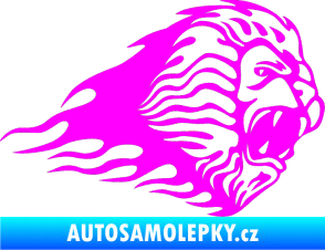 Samolepka Animal flames 014 pravá lev Fluorescentní růžová