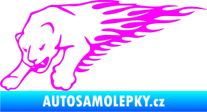 Samolepka Animal flames 020 levá puma Fluorescentní růžová