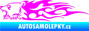 Samolepka Animal flames 027 levá  medvěd Fluorescentní růžová
