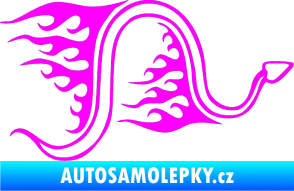 Samolepka Animal flames 040 pravá had Fluorescentní růžová