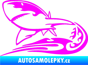 Samolepka Animal flames 041 levá žralok Fluorescentní růžová