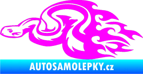 Samolepka Animal flames 042 levá had Fluorescentní růžová