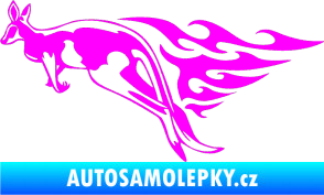Samolepka Animal flames 044 levá klokan Fluorescentní růžová