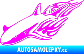 Samolepka Animal flames 048 levá žralok Fluorescentní růžová
