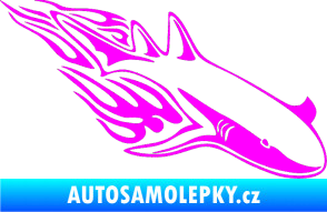 Samolepka Animal flames 048 pravá žralok Fluorescentní růžová