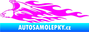 Samolepka Animal flames 052 levá orel Fluorescentní růžová