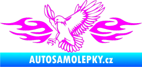 Samolepka Animal flames 054 levá orel Fluorescentní růžová