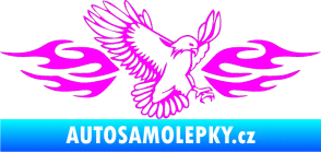 Samolepka Animal flames 054 pravá orel Fluorescentní růžová