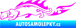 Samolepka Animal flames 056 levá puma Fluorescentní růžová