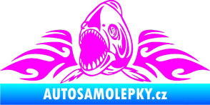 Samolepka Animal flames 063 levá  piraňa Fluorescentní růžová