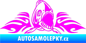 Samolepka Animal flames 063 pravá piraňa Fluorescentní růžová