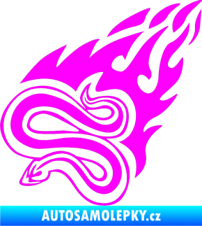 Samolepka Animal flames 065 levá had Fluorescentní růžová