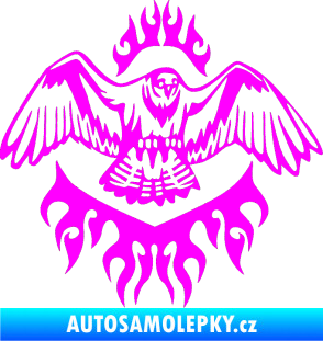 Samolepka Animal flames 068 pravá orel Fluorescentní růžová