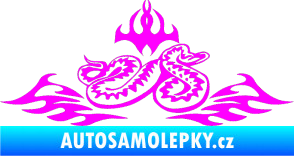 Samolepka Animal flames 070 pravá zmije Fluorescentní růžová