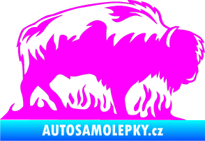 Samolepka Animal flames 071 pravá býk Fluorescentní růžová