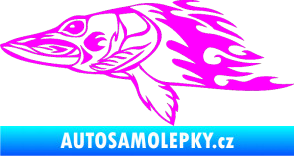 Samolepka Animal flames 074 levá ryba Fluorescentní růžová