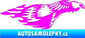 Samolepka Animal flames 076 pravá orel Fluorescentní růžová
