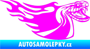 Samolepka Animal flames 082 pravá kobra Fluorescentní růžová