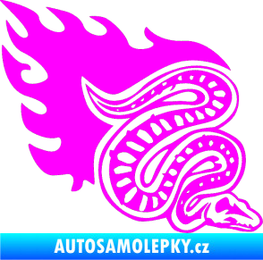 Samolepka Animal flames 086 pravá had Fluorescentní růžová