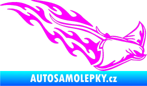 Samolepka Animal flames 093 pravá rejnok Fluorescentní růžová