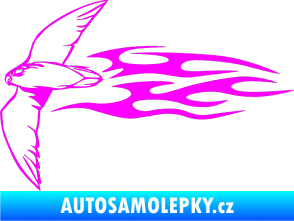 Samolepka Animal flames 095 levá letící pták Fluorescentní růžová